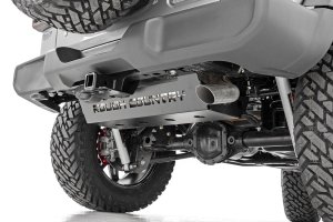 Jeep Wrangler Unlimited Skid Plate - Rough Country - Muffler Protection - 4WD - '18-'25 Jeep Wrangler Unlimited Skid Plate - Rough Country - Muffler Protection - 4WD - '18-'25